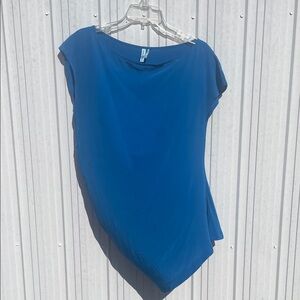 Guess by Marciano Royal Blue Cap Sleeve Boatneck Blouse